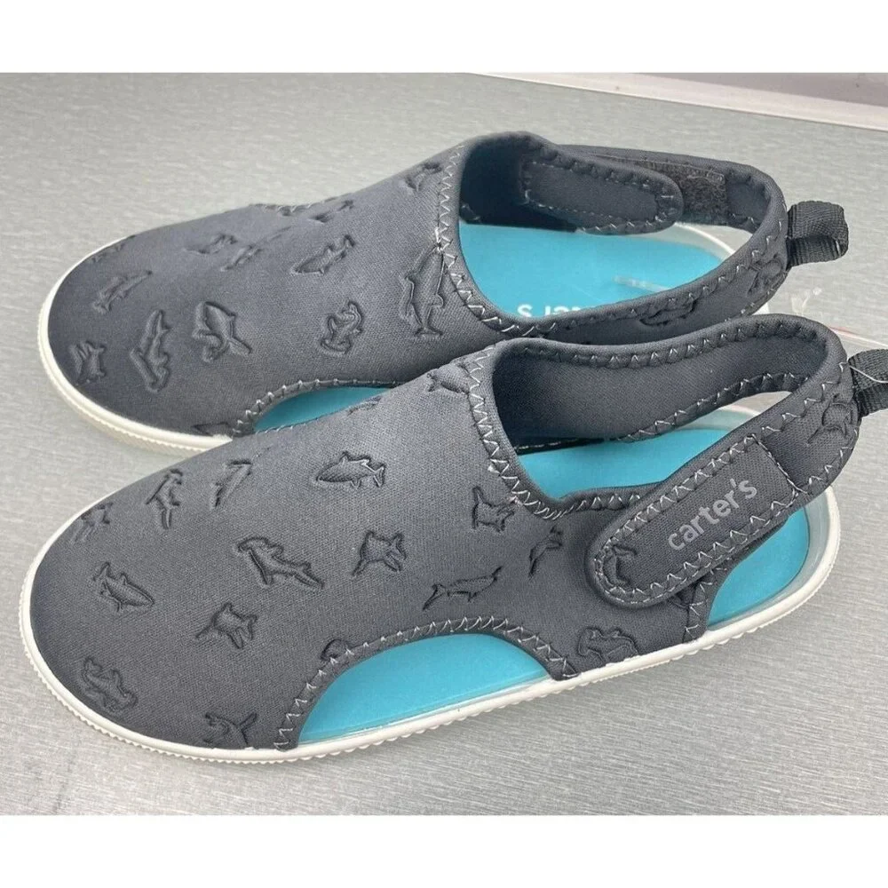 Carter's Boy's Shark Water Shoes Gray Size 1